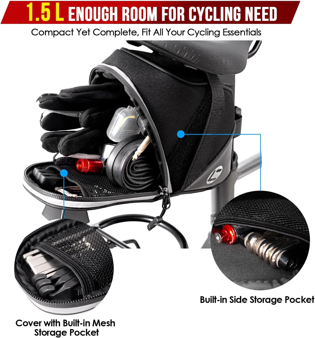 WOTOW Bike Saddle Bag